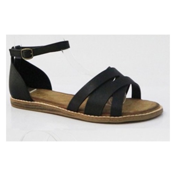 1 left!! Vegan Leather Ankle Strap Flat Sandal - Picture 4 of 5